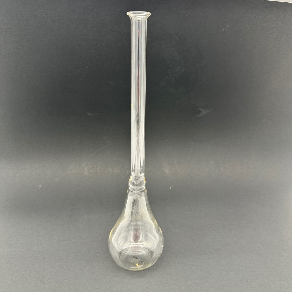 Vintage Odyssey Glass 10.5" Clear Hand Blown Art Glass Long Neck Bud Vase Signed